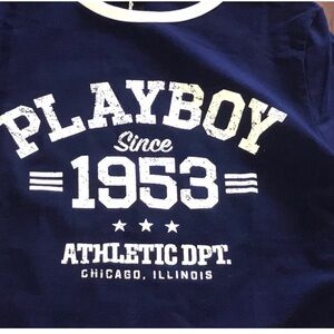 Playboy Bunny Brand new adult small or juniors Large Iconic logo T-Shirt